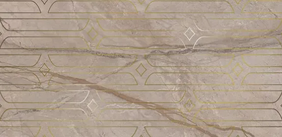 Керамогранит светло-бежевый глянцевый декорированный обрезной под мрамор 0,9х60х119,5 см