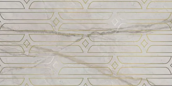 Керамогранит светло-серый глянцевый декорированный обрезной под мрамор 0,9х60х119,5 см