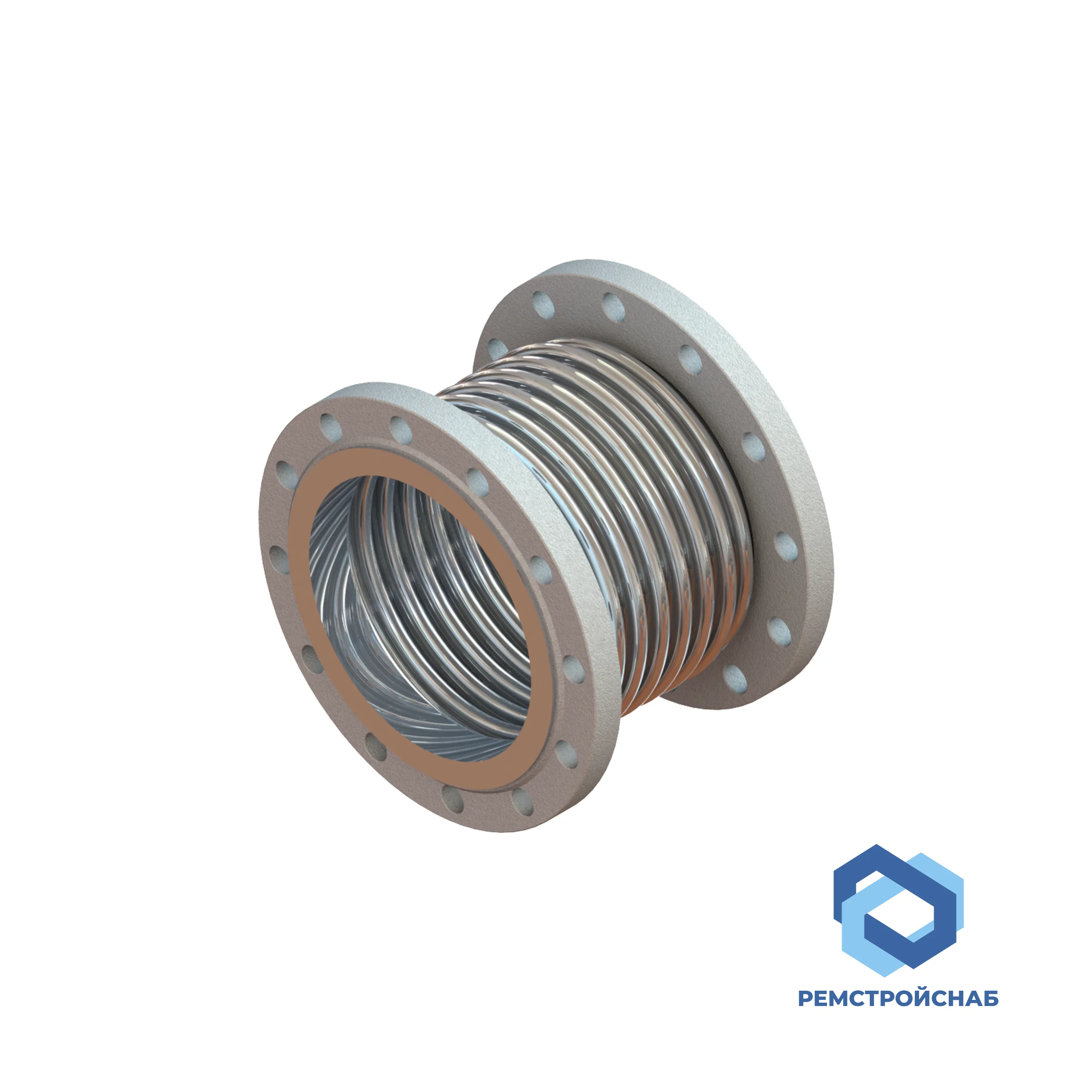 Компенсатор сильфонный осевой многослойный с поворотными фланцами Ру 16 бар КСОF 200-16-80 L 250 мм