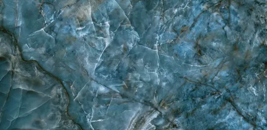 Керамогранит синий лаппатированный обрезной под мрамор 0,9х60х119,5 см