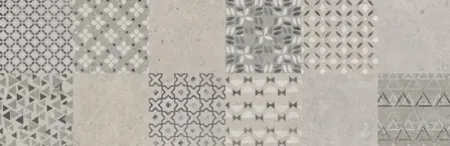 Керамогранит серый матовый декорированный обрезной под камень 1х40х120 см