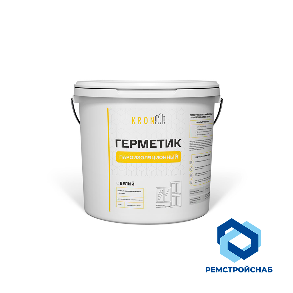 Герметик акриловый пароизоляционный KRONBuild серый 7кг