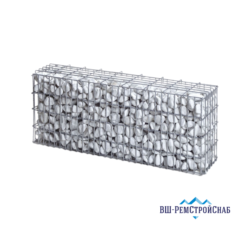 Коробчатые габионы ЦАММП 2x1x1 ГОСТ Р 52132 - 2003 с алюминием и полимером для подпорных стенок
