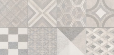 Керамогранит серый матовый декорированный обрезной под бетон 0,9х30х60 см