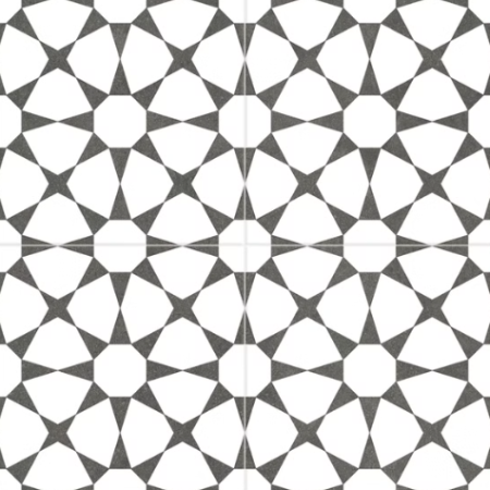 Керамогранит черно-белый матовый пэчворк 0,95х45х45 см